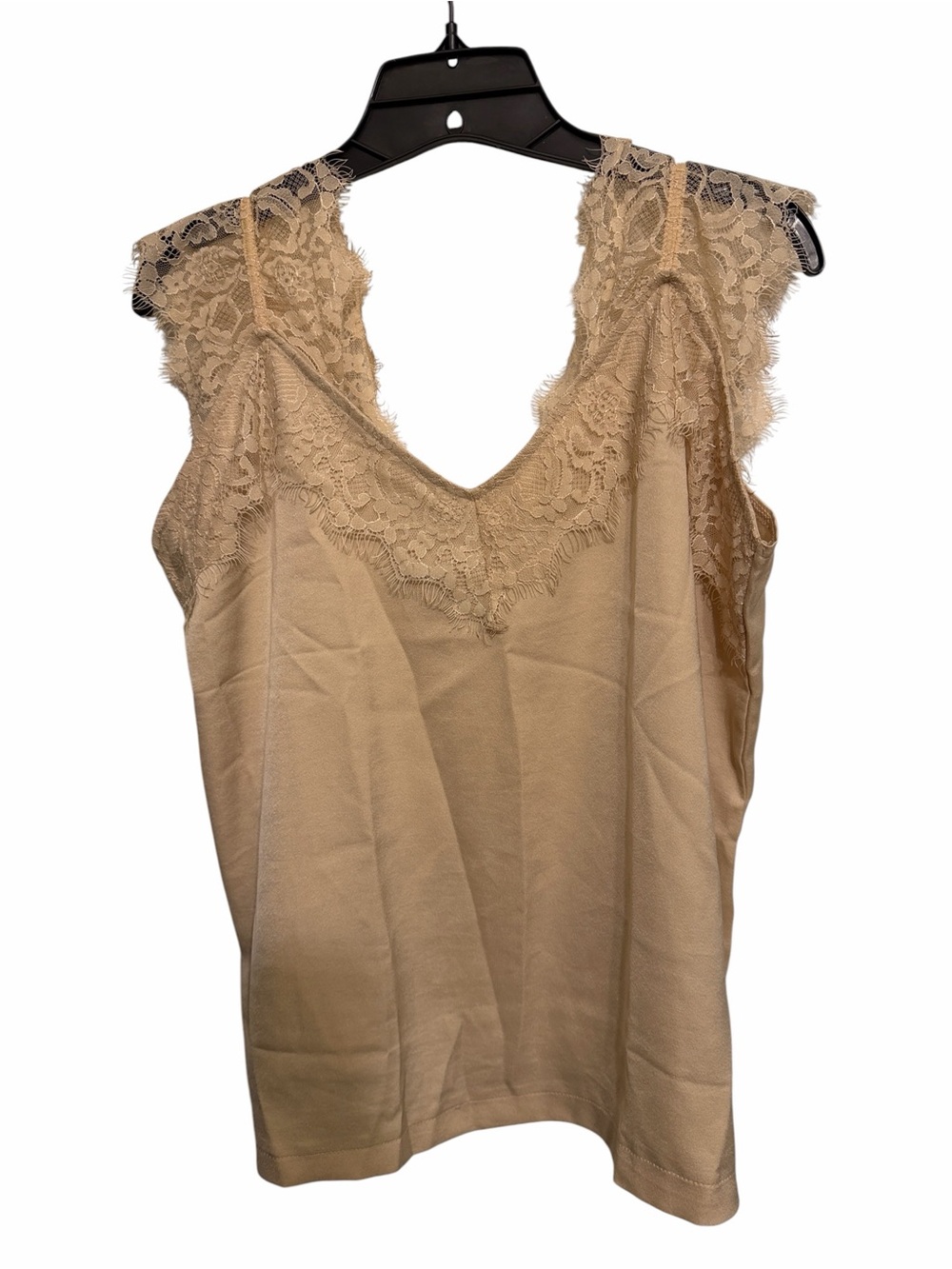 Ramisu Ivory silky camisole / shell with eyelash lace trim
